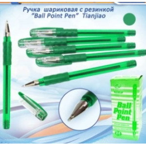 Ручка кулькова Tianjiao Ball Point pen №-501P, з грипом, 0,5 мм, зелена