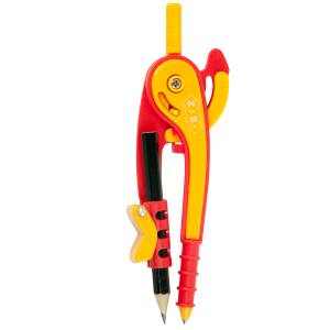 Циркуль пластиковий ZiBi (з тримачем для олівців) червоно-помаранчевий (ZB.5396-01)