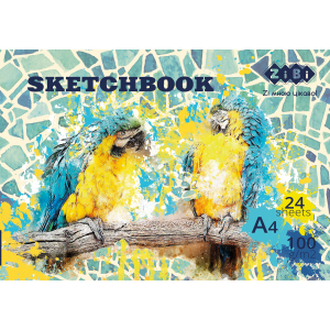Скетчбук А4, 24 листа, клееный, белый блок, 100 г/м2, ART Line (ZB.1466)