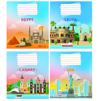 Зошит в клітинку 12 арк. Країни відпочинку (Без ПДВ) (ТА5.1211.2500к)