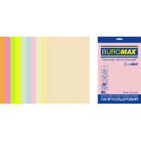 Бумага цветная А4 80 г/м кв BUROMAX Радуга 50 л PASTEL+NEON 10 цв (BM.2721750E-99)