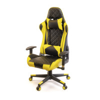 Крісло геймерське АКЛАС Пегас PL RL Чорний (PU-чорний/жовтий)