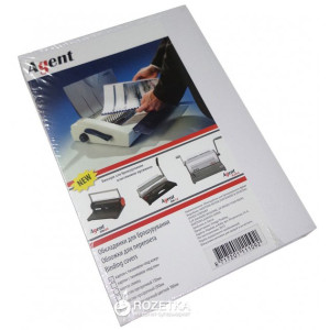 Обложка для биндера картон под кожу А4 230-250 г/м2 белая 100 шт/уп AGENT
