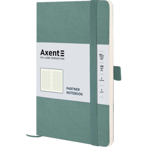 Записна книга А5 Axent Partner Soft Skin, 96 арк, сіро-лазурна, клітина (8616-48-a)