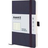 Записна книга А5 Axent Partner Soft Skin, 96 арк, синя, клітина (8616-02-a)