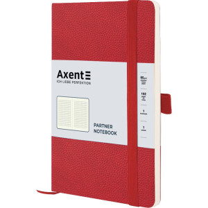 Записная книга А5 96 л клетка Axent Partner Soft Skin красная (8616-06-a)