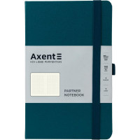 Записная книга А5 96 л клетка Axent Partner обл. винил малахитовая (8201-31-A)
