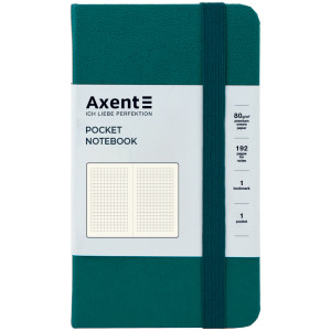 Записна книга А6 Axent Partner (обл. вініл), 96 аркушів, малахіт, клітина (8301-31-А)
