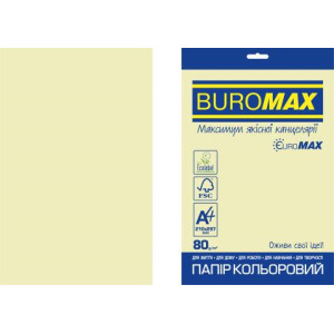 Бумага цветная А4 BUROMAX 20 л PASTEL EUROMAX бежевая (BM.2721220E-28)