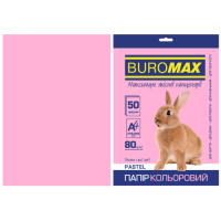 Папір кольоровий А4 80 г/м кв BUROMAX 50 аркушів PASTEL рожевий (BM.2721250-10)