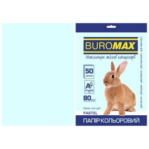 Бумага цветная А4 80 г/м кв BUROMAX 50 л PASTEL голубая (BM.2721250-14)