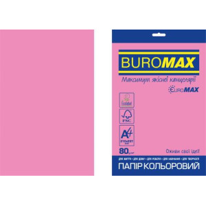 Бумага цветная А4 BUROMAX 20 л NEON EUROMAX розовая (BM.2721520E-10)