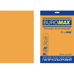 Бумага цветная А4 BUROMAX 20 л NEON EUROMAX оранжевая (BM.2721520E-11)