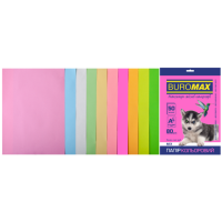 Бумага цветная А4 80 г/м кв BUROMAX Радуга 50 л PASTEL+NEON 10 цв (BM.2721750-99)