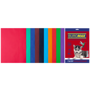 Бумага цветная А4 80 г/м кв BUROMAX Радуга 20 л DARK+INTENSIVE 10 цветов