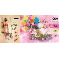 Скетчпад  А4, 30 аркушів, клеєний, білий блок, 100 г/м2, ART Line (ZB.1470)