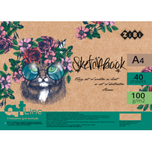 Скетчбук А4, 40 листа, пружина, кремовый блок 100 г/м2, ART Line (ZB.1482)