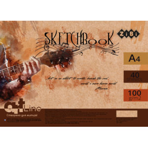 Скетчбук А4, 40 листа, пружина, белый блок 100 г/м2, ART Line (ZB.1486)