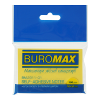 Блок стикеров 51 х 76 мм 100 шт BuroMax пастельный желтый (BM.2311-01)