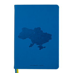 Блокнот деловой UKRAINE , А5, 96 л., клетка, синий, иск.кожа (BM.295120-02)
