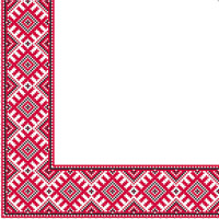 Салфетки 33 х 33 см Марго (вышиванка красная) (50 шт) (26385)