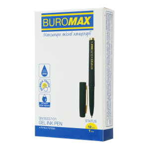 Ручка гелевая BuroMax Status Rouber Touch, 1.0мм синяя (прорезин корпус) (BM.8337-01)