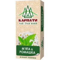 Чай трав'яний в ф/п КАРПАТИ М'ята та Ромашка, 20 пакетиків