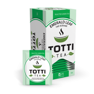 Чай зелений в ф/п TOTTI Tea Смарагдовий лист, 25 пакетиків