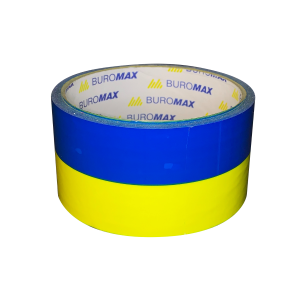 Скотч упаковочный 48 мм х 35 м BuroMax Сине-Желтый (BM.7007-85)