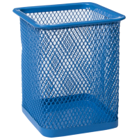 Підставка для ручок (квадрат) 80 х 80 х 95 мм металева синя (BM.6201-02)