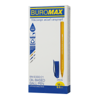 Ручка масляна одноразова BuroMax Orion, 0,5 мм, тригранний корпус, синя (BM.8366-01)