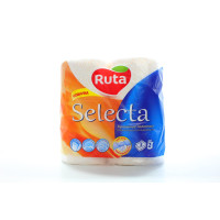 Рушники паперові 3-шарові Ruta Selecta білі (2 рул/уп)
