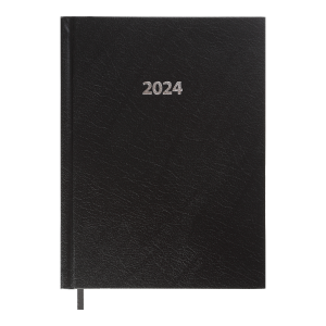 Щоденник датований 2024 А5 BuroMax Strong, 336 стр., чорний (BM.2129-01)