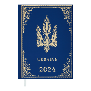 Щоденник датований 2024 А5 BuroMax UKRAINE, 336 стр., блакитний (BM.2128-14)