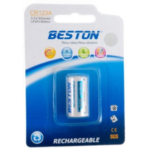 Батарейка-таблетка CR123A Beston (16340) 600mAh Lithium (AAB1844)