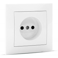 Розетка без заземления Sven SE-60023 c защитными шторками Белая (SE-60023 white)