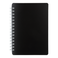 Блокнот А6 80 арк клітинка на спіралі збоку обкл. пластик чорний Buromax (BM.2589-001)