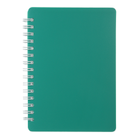 Блокнот А6 80 л клетка на спирали сбоку обл. пластик зеленый Buromax (BM.2589-004)