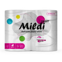 Бумага туалетная 2слойн Mildi Smart белая 4 рул