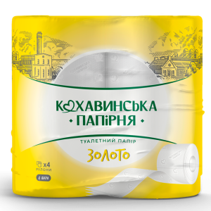 Папір туалетний 4шаровий &quot;Золото&quot; білий (4 рулона)