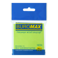 Блок стікерів, 75 х 75 мм, неоновий колір, салатовий Buromax (100 шт) (BM.2382-15)