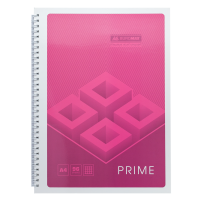 Блокнот А4 96 л клетка на спирали сбоку ламин. картон BUROMAX Prime розовый (BM.24451101-10)