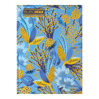 Блокнот А5 клетка 96 л твердая обложка FLORISTICA Buromax (голубой) (BM.24511104-14)