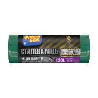 Мешки для мусора 120 л х 10 шт Фрекен Бок Стальная Мощь, многослойные, 70 х 110 см, 40 мкм, зелено-черные