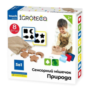 Развивающая игрушка Игротеко Сенсорный мешочек с деревянными фигурками (900590)