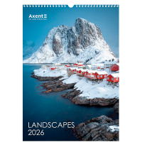 Календарь 2026 А3 настенный перекидной, на 1 пружину Axent Landscapes (8804-26-1-a)