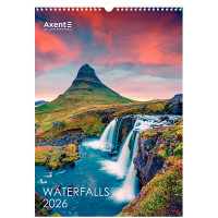 Календарь 2026 А3 настенный перекидной, на 1 пружину Axent Waterfalls (8804-26-2-a)