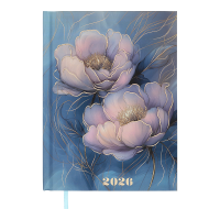 Ежедневник датированный 2026 А5 BuroMax NOVEL, 336 стр., голубой (BM.2103-14)