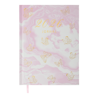 Ежедневник датированный 2026 А5 BuroMax MIST, 336 стр., светло-розовый (BM.21164-43)