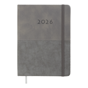 Ежедневник датированный 2026 А5 BuroMax FORTUNA, 336 стр., серый (BM.21102-09)